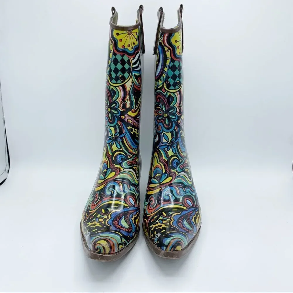 ‎Bop by BEEHIVE Calico Print Cowboy Rainboots